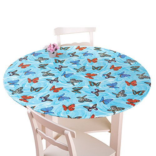 Collections Etc Fitted Elastic Table, Fitted Round Table Covers