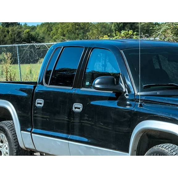 Rvinyl Pillar Post Window Trim Compatible with Dodge Dakota 1997-2004 (Extended Cab) - Carbon Fiber