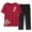 Red, variant on Women's Flower Print Short Sleeve Crew Neck Jacquard Offset Printed Shirt and Cropped Pants Set Summer Round Neck XXXXL