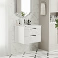 thumbnail image 3 of Joywind 24" White Floating Bathroom Vanity with Sink Combo – Modern Wall-Mounted Vanity with 2 Large Drawers & Metal Handles for Maximum Storage, 3 of 7