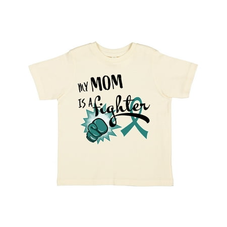 

Inktastic Ovarian Cancer Awareness My Mom is a Fighter Gift Toddler Boy or Toddler Girl T-Shirt