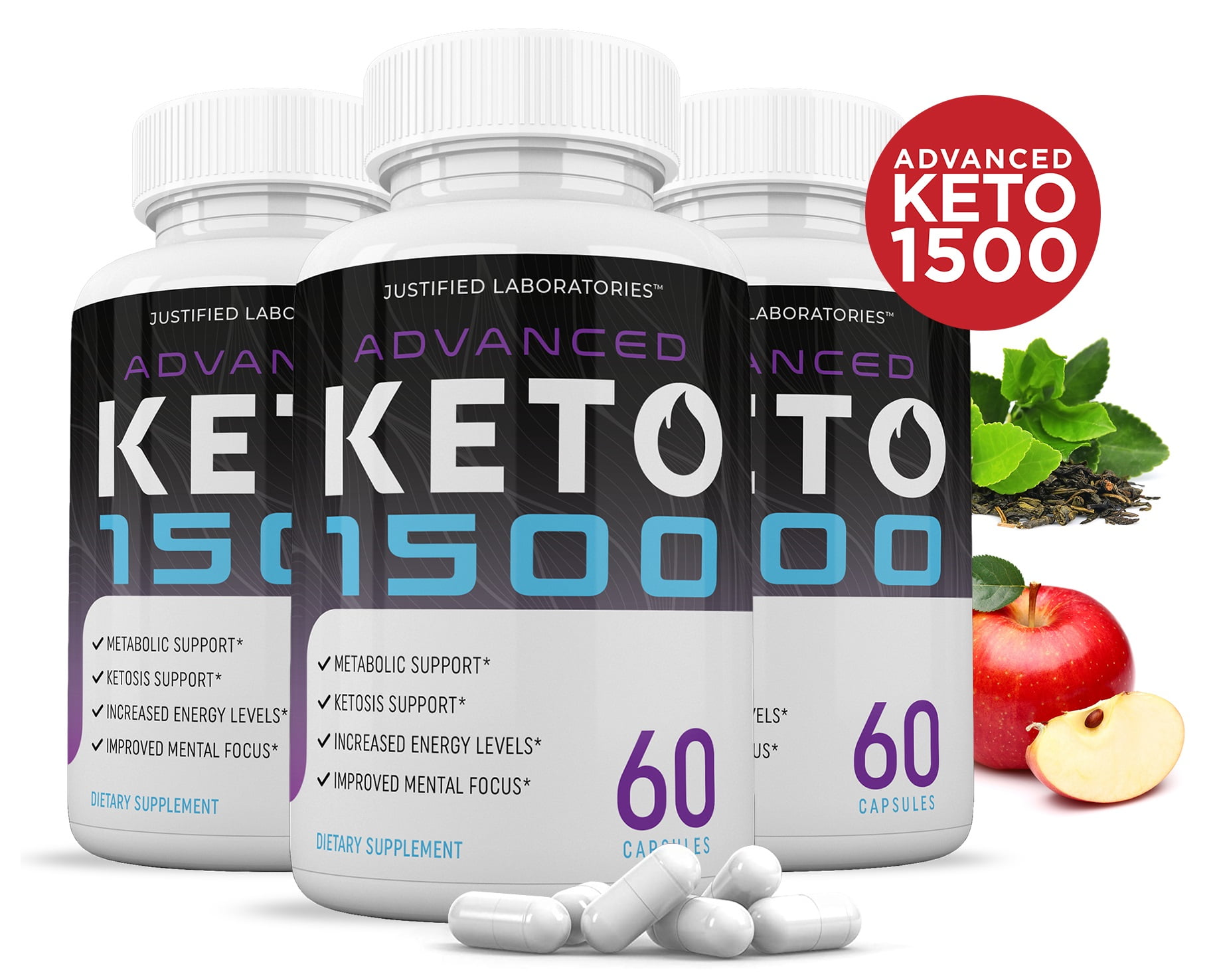 (3 Pack) Advanced Keto 1500 Pills Includes Apple Cider Vinegar goBHB