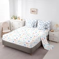 thumbnail image 5 of Feelyou Blue Princess Bowknot Bedding Comforter Set 7pcs for Kids, Initial T Letter King Bedding Sets, Watercolor Ribbon Reversible Bed Sheets, Luxury Bedroom Decor, 5 of 8