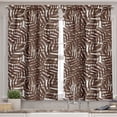 thumbnail image 2 of Ambesonne Tropical Valance & Curtain, Brown Exotic Leaves Motif, 55"x24", Brown and White, 2 of 7