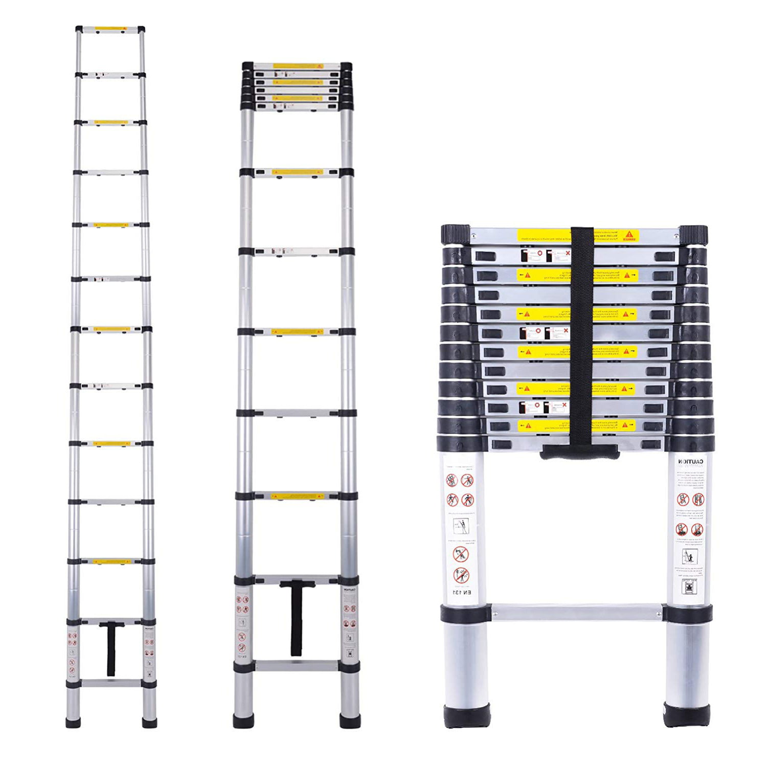 8.5FT Aluminum Folding Telescopic Ladder Heavy Multi Purpose Extension Step 2.6M 