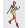 thumbnail image 3 of CRZ YOGA Women's Butterluxe Long Sleeve Workout Shirts Zip Sweatshirt Athletic Crop Tops Collared T-shirts, 3 of 6