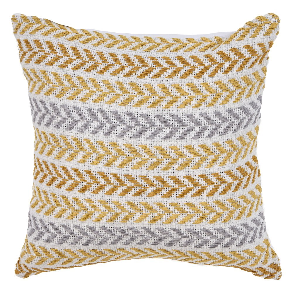LR Home Altair Cotton Pillow Set of 2 in Orange/Yellow, 18" x 18"