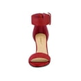 thumbnail image 2 of BLISSFUL STEP Women's Block Heels Zipper Buckle Ankle Strap Sandals Red 8, 2 of 8