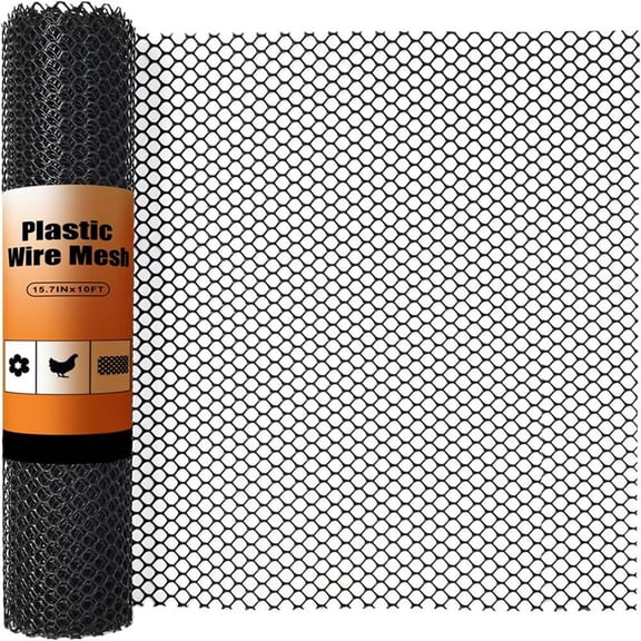 Plastic Chicken Wire Mesh-19.6 in X 10 Ft, Plastic Wire Mesh Fence for Dogs,Cats&Poultry-Garden Netting & Animal Barrier