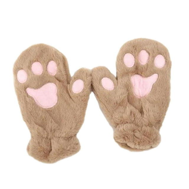 Guantes de piel sintética para mujer y niña, de viaje, cálidos, para invierno Caqui Yuyangstore Guantes de mujer