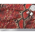 thumbnail image 2 of Soimoi Orange Rayon Fabric Leopard & Snake Animal Skin Print Sewing Fabric Yard 56 Inch Wide, 2 of 3