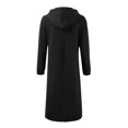 thumbnail image 6 of Luwomo Leisure Jackets for Womens Loose Fit Long Sleeve Hooded Zippered Long Cardigan Sweatershirt Coat Blouses Black,L, 6 of 6