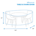 thumbnail image 4 of Patio Medium Waterproof Round Oval Table & Chair Cover - Outdoor Patio Table Chair Combo Washable - Heavy Duty Furniture 100 Inch Combo Cover, 4 of 5