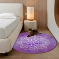 thumbnail image 2 of Round Rugs 3Ft, Boho Floral Round Area Rug Washable Indoor Throw Carpet, Purple Flowers Vintage Bohemian Watercolor Small Non Slip Circle Rug for Bedroom Living Room Home Decor Aesthetic, 2 of 8