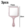 thumbnail image 2 of Retro pattern square mirror round mirror portable handle mirror, 2 of 5