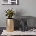 thumbnail image 3 of Aria Home Wood Coffee Table Andre Mid Century Modern Slatted Base Oak Blonde, Black, 3 of 5