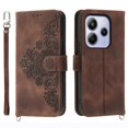 thumbnail image 1 of For Xiaomi Redmi Note 14 4G (164.84x78.15x8.16mm) Case Flower Pattern PU Leather Wallet Phone Cover, 1 of 5