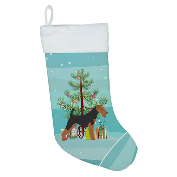 Carolines Treasures BB2903CS Welsh Terrier Merry Christmas Tree Christmas Stocking  Large multicolor