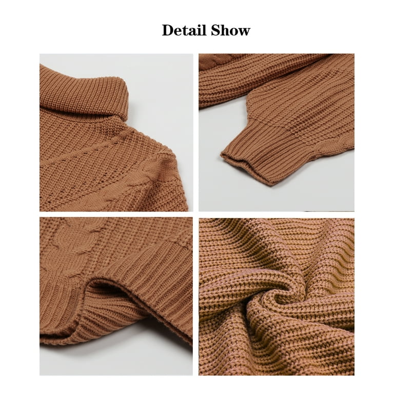 Fantaslook Fashion Clothing: Women's Turtleneck Chunky Cable