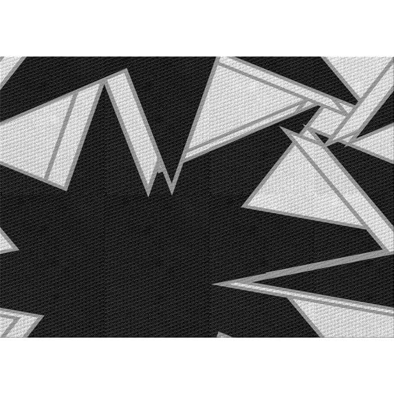Ahgly Company Machine Washable Indoor Rectangle Transitional Night Black Area Rugs, 5' x 8'