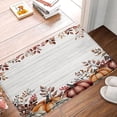 thumbnail image 4 of Fall Pumpkin Bath Mat Thanksgiving Watercolor Leaves Autumn Pumpkin Harvest Doormat Microfiber Memory Foam Absorbent Area Rug Bathroom Decor Rug,16x24 Inch, 4 of 6