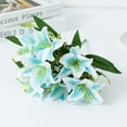 thumbnail image 5 of HEVIRGO 7PCS Artificial Flower No Watering Anti-fading Easy to Care Fine Workmanship Long Lasting Ornament Beautiful Bouquet Artificial Plant Flower for Wedding Scenery,Blue, 5 of 8