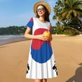 thumbnail image 4 of Daiia Korea Print Women's Dresses 2025 Trendy Short sleeve Dresses Casual Baggy Flowy Maxi Sun Dresses, 4 of 6