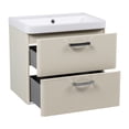 thumbnail image 3 of Modern Wall-Mounted Bathroom Vanity with Washbasin | Fiona Beige Matte Collection | Non-Toxic Fire-Resistant MDF-24"-No Mirror, 3 of 4