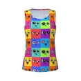 thumbnail image 4 of Easygdp Doodle Faces Emotions Women's Workout Tank Top, Running Top, Hiking Shirt, Quick-Dry for Running, Yoga, Hiking - Medium, 4 of 9