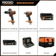 thumbnail image 2 of RIDGID 18V Brushless Cordless 2-Tool Combo Kit with Hammer Drill, Impact Driver, (2) Batteries, Charger, and Bag, 2 of 7