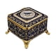 thumbnail image 2 of Joyero cuadrado, cofre del tesoro, joyero decorativo para pendientes Azul dorado, 2 of 9