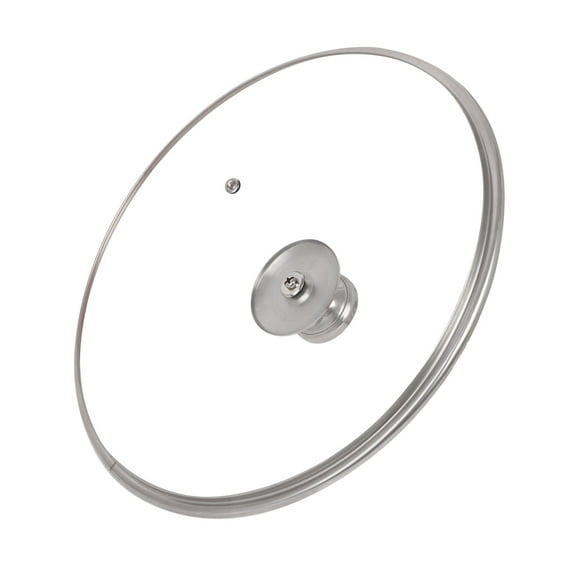 Tempered Glass Lid for 11" Frying Pan Pot, Clatine Replacement Cover with Silvery Knob Stainless Steel Rim for 11 inch Cookware, Skillets, Cast Iron, Cast Alluminium Pans, 28CM