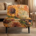 thumbnail image 2 of HELLHERO Butterfly Flower Armless Accent Chair Soft Slipcover, Stain Protection Elastic Bottom Armless Accent Chair Protector for Home Dining Room, 2 of 8
