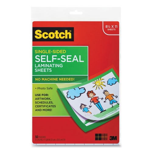 Self-Sealing Laminating Sheets, 6 mil, 9.06 x 11.63, Gloss Clear, 50/Pack | Bundle of 5 Packs