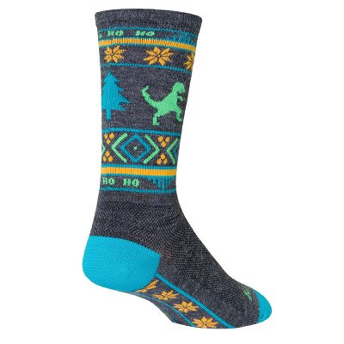 SockGuy Wool Crew 6in Rexmas 2.0 Cycling/Running Socks (Rexmas 2.0 L