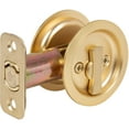 thumbnail image 2 of Stone Harbor Hardware Round Pocket Door Lock, Privacy Function, 2-3/8" Backset, Satin Brass, 2 of 3