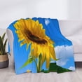 thumbnail image 3 of Balery Blue Sky Sunflower Manta de Franela con Dibujo, Lujo Ultra Suave y Cálido, Antipelusa y Resistente a las Arrugas para Cama, Sofá, Camping -40"x30", 3 of 6