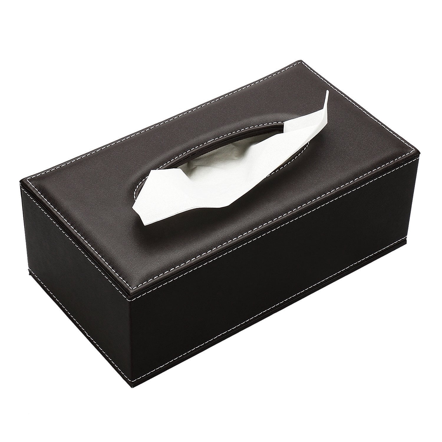 3pcs/set Desk Organizer Sets Leatherette Office Accessories Supplies Including Tissue Holder Pencil And Business Name Cards Stand Brown