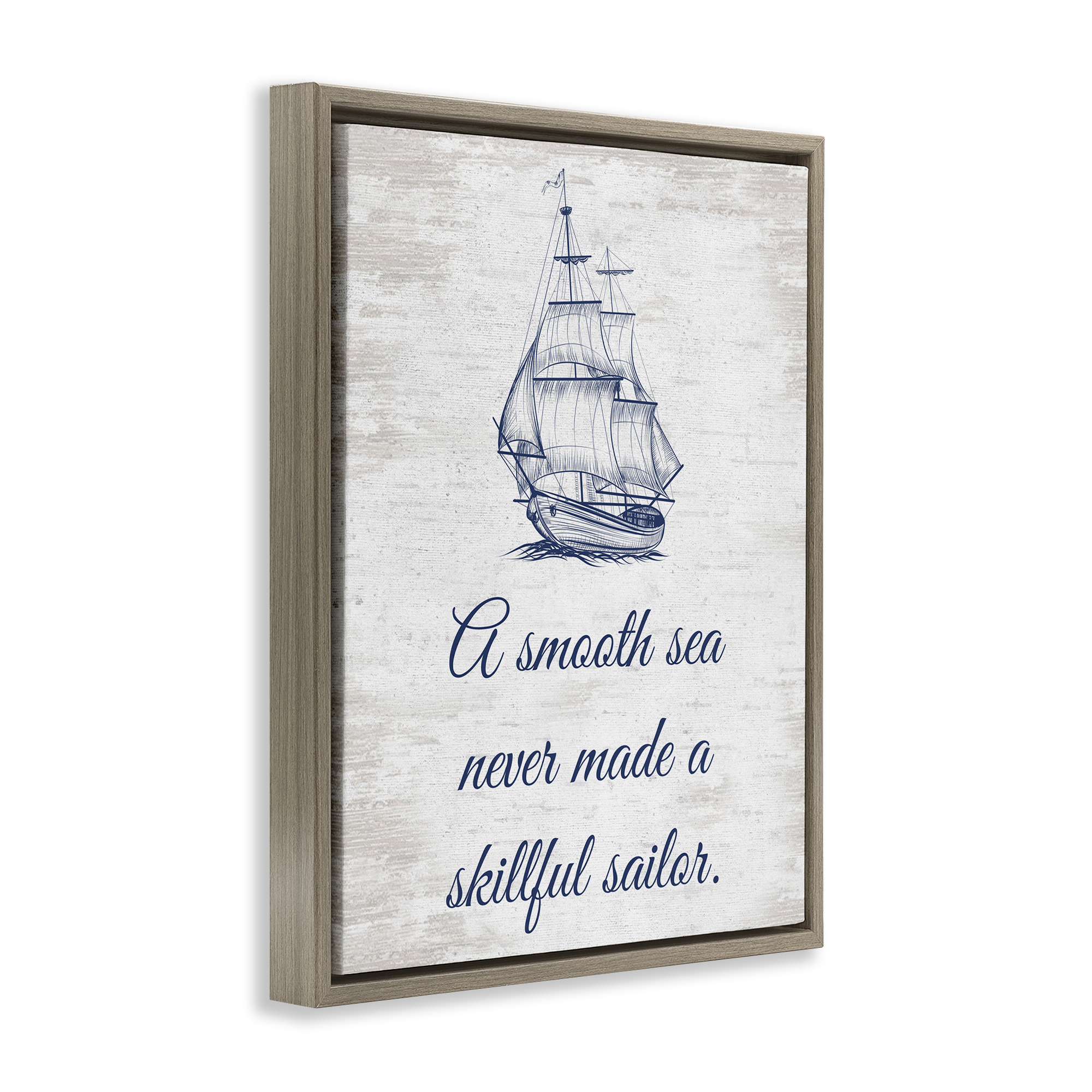 Stupell Industries Inspiring Skillful Sailor Transportation Painting Brown Floater Framed Canvas Art Print Wall Art, 17 x 21