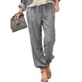 thumbnail image 1 of Women's Solid Color Pants Elastic Waist Casual Pants, 1 of 1