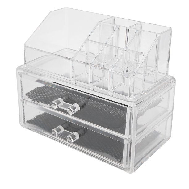 Fugacal hermoso juego de caja de almacenamiento de maquillaje de dos niveles para mujeres para joyería organizador de lápiz labial para nias para joyería soporte de Fugacal No se aplica