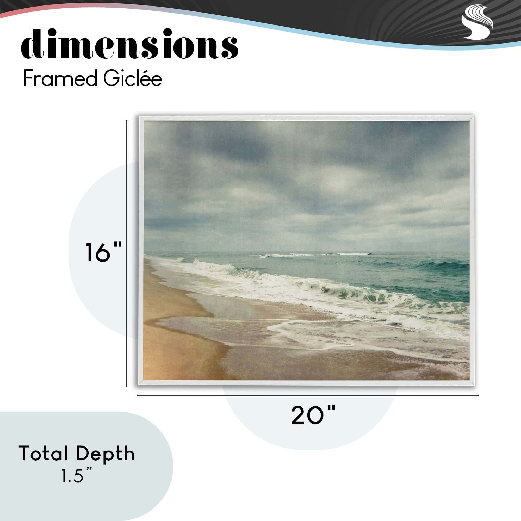 Stupell Industries Tranquil Waves Along Sandy Coast White Framed Giclee Art, design by Dirk Wüstenhagen