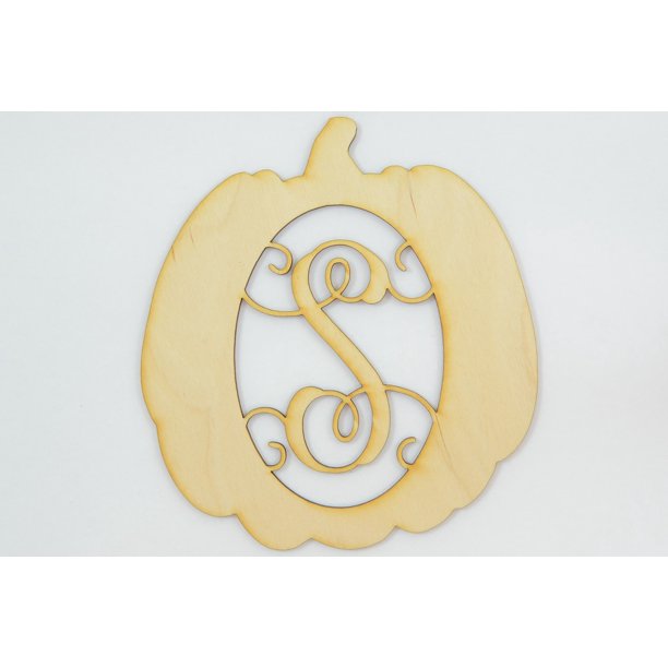 1 Pc Small 5 75 X 6 25 X 1 8 Inch Thick Pumpkin Framed Monogram W Vine Font Letter S Perfect For Diy Fall Home Decor Walmart Com Walmart Com