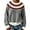 Gray#2, variant on Women's Sweater Geometric Print Toggle Button Crewneck Long Sleeve Knit Casual Fall Winter Top