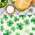 thumbnail image 3 of Amarainy Clover Pattern Green Table Mats Set Of 4 For Home Kitchen Table Decor 12x18 inch, 3 of 5
