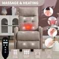 thumbnail image 6 of Leumius Power Lift Recliner Chair with Massage and Heat for Elderly,Heavy Duty Electric Reclining Chair with Side Pockets,USB Charge Port for Living Room,Khaki+Chenille, 6 of 10