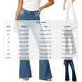 thumbnail image 3 of Karymi Women's Pants High Waist Multi Button Flare Jeans, Button Fly Belt Loops Full Length Bootcut Denim Trousers, Square Patch Front Pockets Jean Shorts, 3 of 6