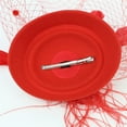 thumbnail image 4 of Women's Feather Fascinators Hat - Hair Pin Cocktail Headwear Pillbox Hat  Red (One Size), 4 of 6