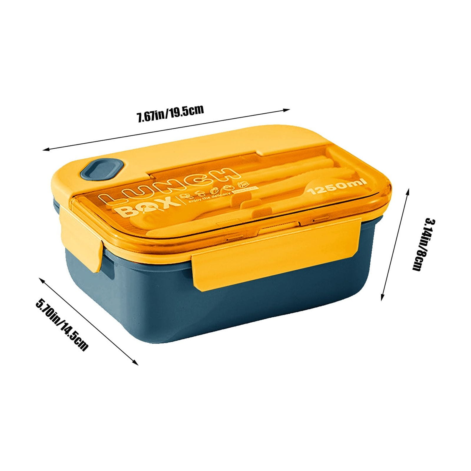 Adult Lunch Box, Leakproof 3 Layer Bento Box with Detachable Divider, Lunch Bag, Microwave Safe Meal Prep Container, 7.7x5.7x3in