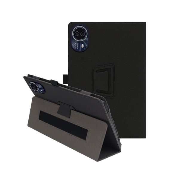 Protective Case for ODEA S11 11” Tablet, PU Leather Flip Folio Cover with Hand Strap, Anti-Fingerprint, Lightweight & Slim Shockproof Shell-Black